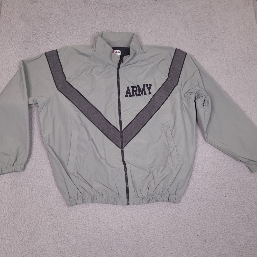 Skilcraft US Army Jacket IPFU Mens Medium Long JWOD Coat Lined Zip Windbreaker